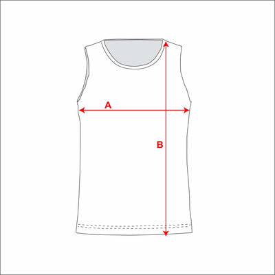 Mens Core Sport Singlet measurement diagram
