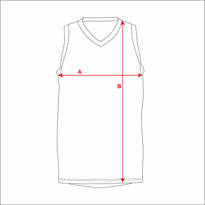 Mens Core Basketball Singlets measurement diagram