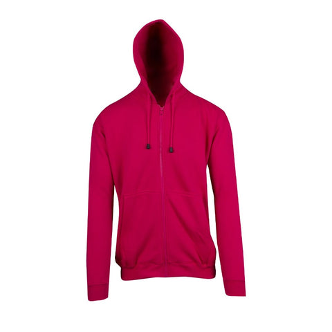 Netball Umpire Zip Hoodie With Pocket "Hot Pink" - Front View