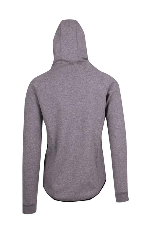 Bonded Polar Fleece Zip Hoodie Grey Marl Back View