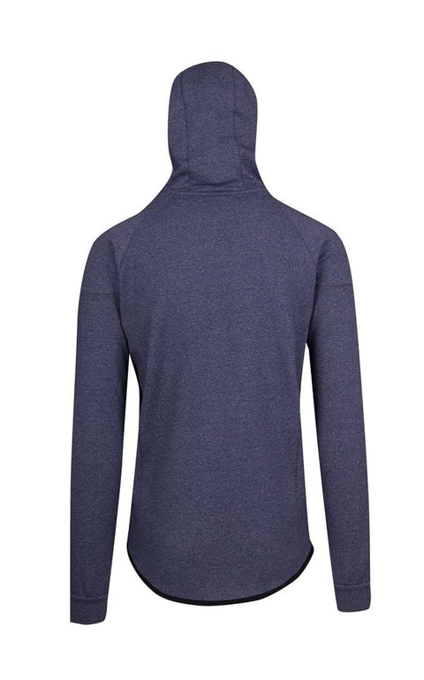 Bonded Polar Fleece Zip Hoodie Navy Heather Back View