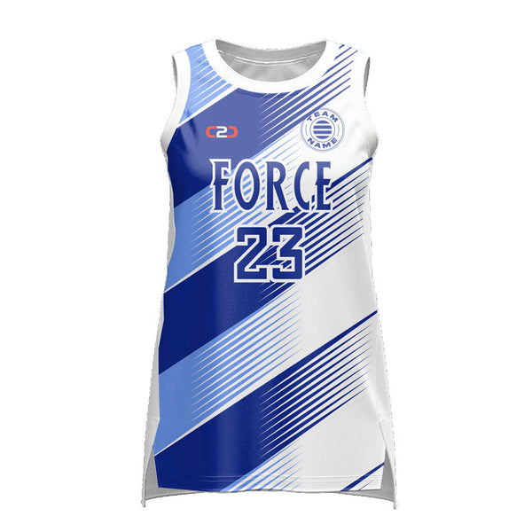 Custom FORCE Ladies HP Split Basketball Singlet Front View