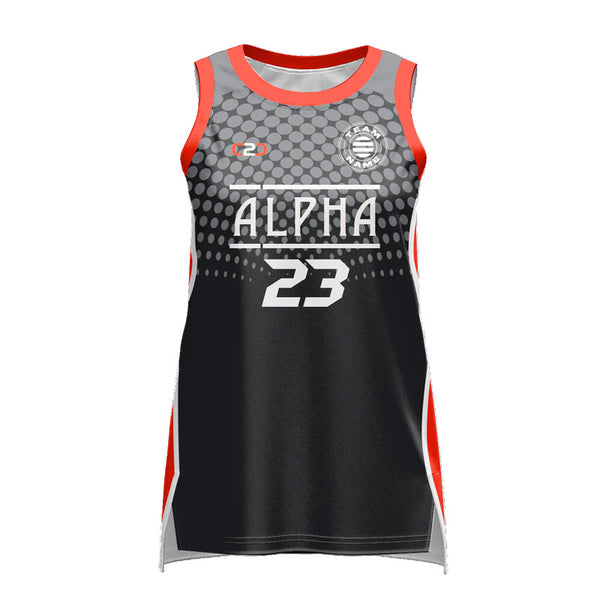 Custom ALPHA Ladies Basketball Singlet Front View