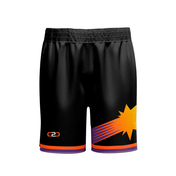 Custom SUNS Basketball Shorts Above Knee Front View