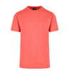 Mens Cotton Round Tees Undefeated Coral Red Front View