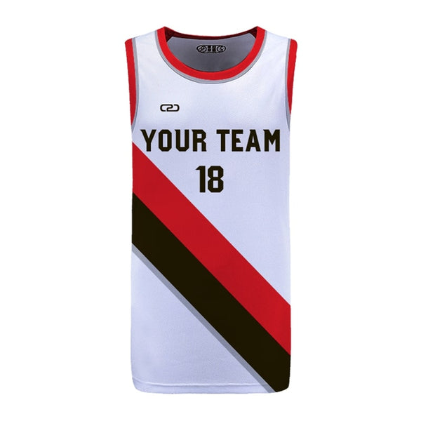 Custom BLAZERS Icon HP Split Basketball Singlet Front View